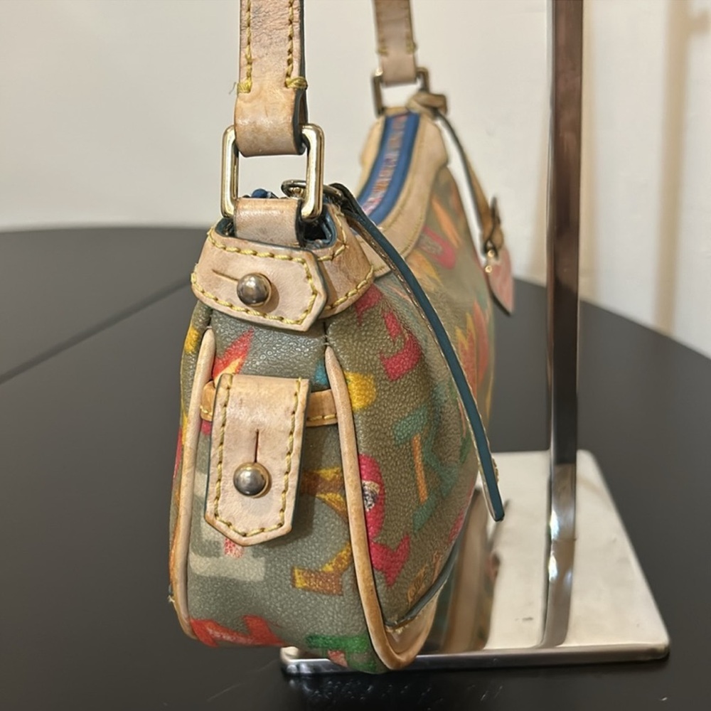 Dooney & Bourke Rainbow Zipper Bag,Heart Charm. Coated Canvas & Leather - Picture 7 of 15